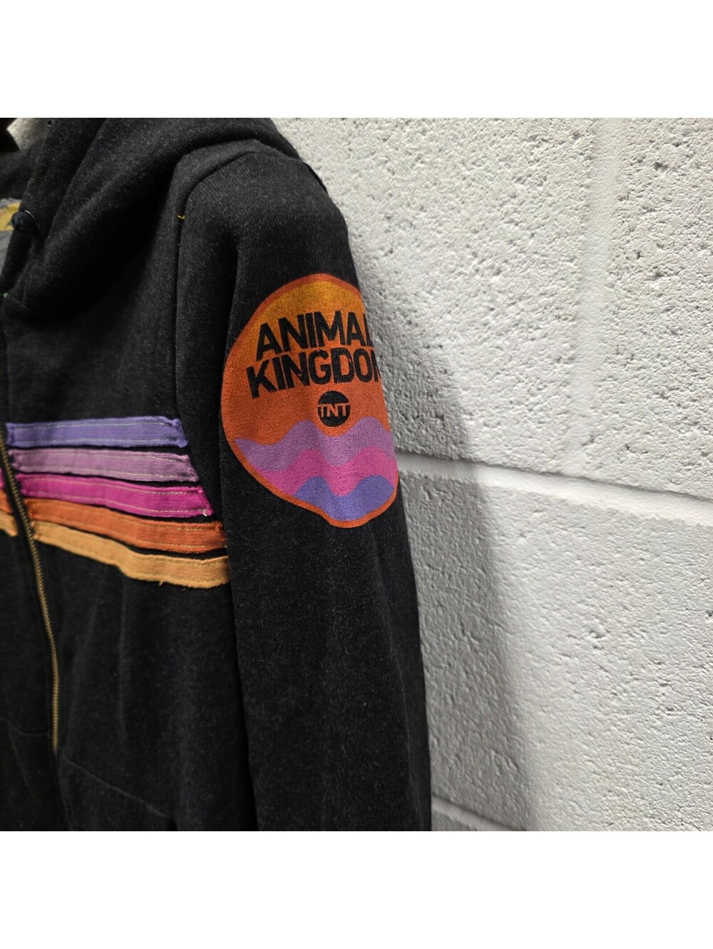 Aviator Nation x Animal Kingdom 5 Stripe Hoodie M Promo TNT Zip Up Sweater 21x26 - Picture 5 of 10